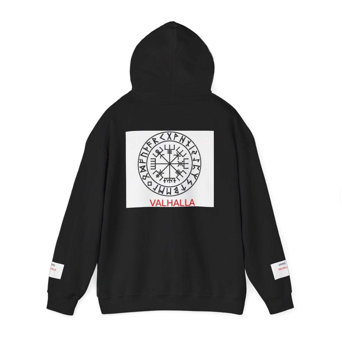 Viking Valhalla Hoodie — Norse Rune Shield Back Graphic
