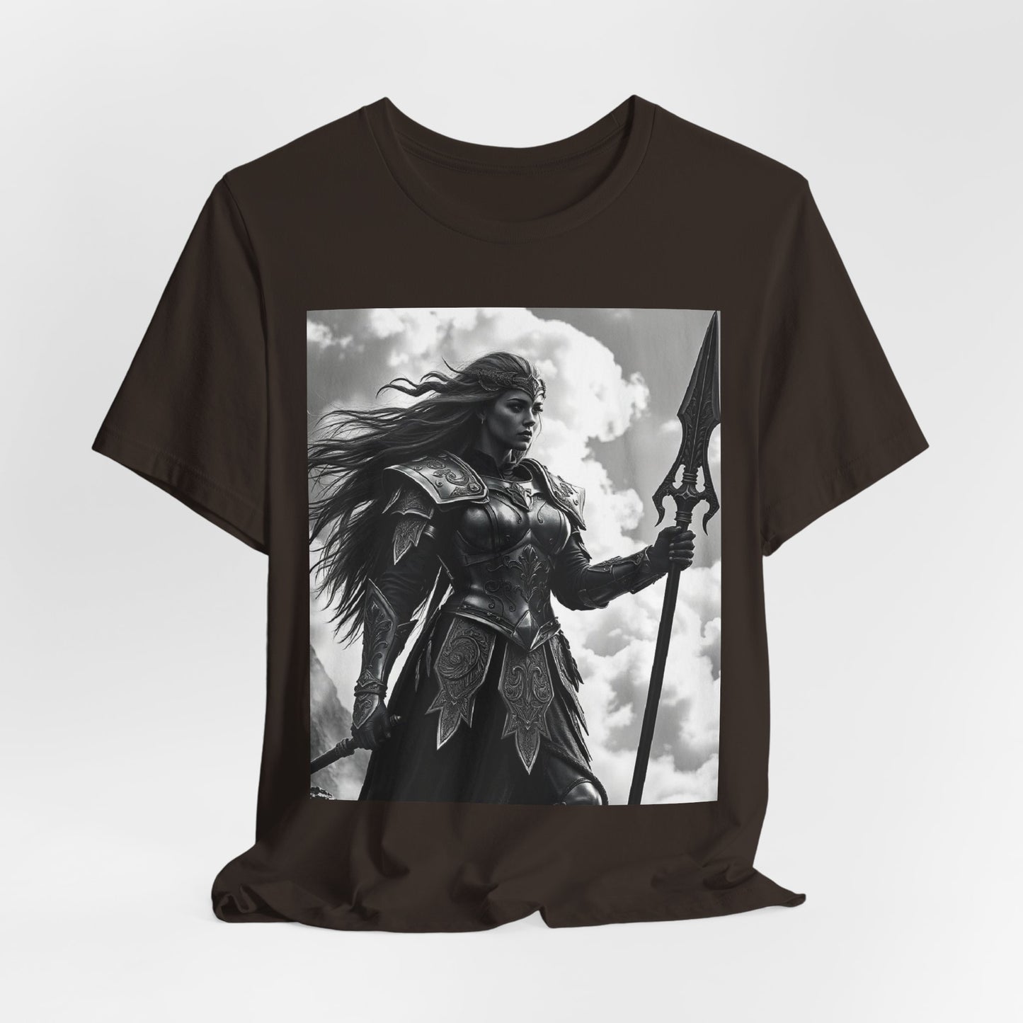 Valkyrie Warrior T-Shirt – Mythic Female Armor Art Tee