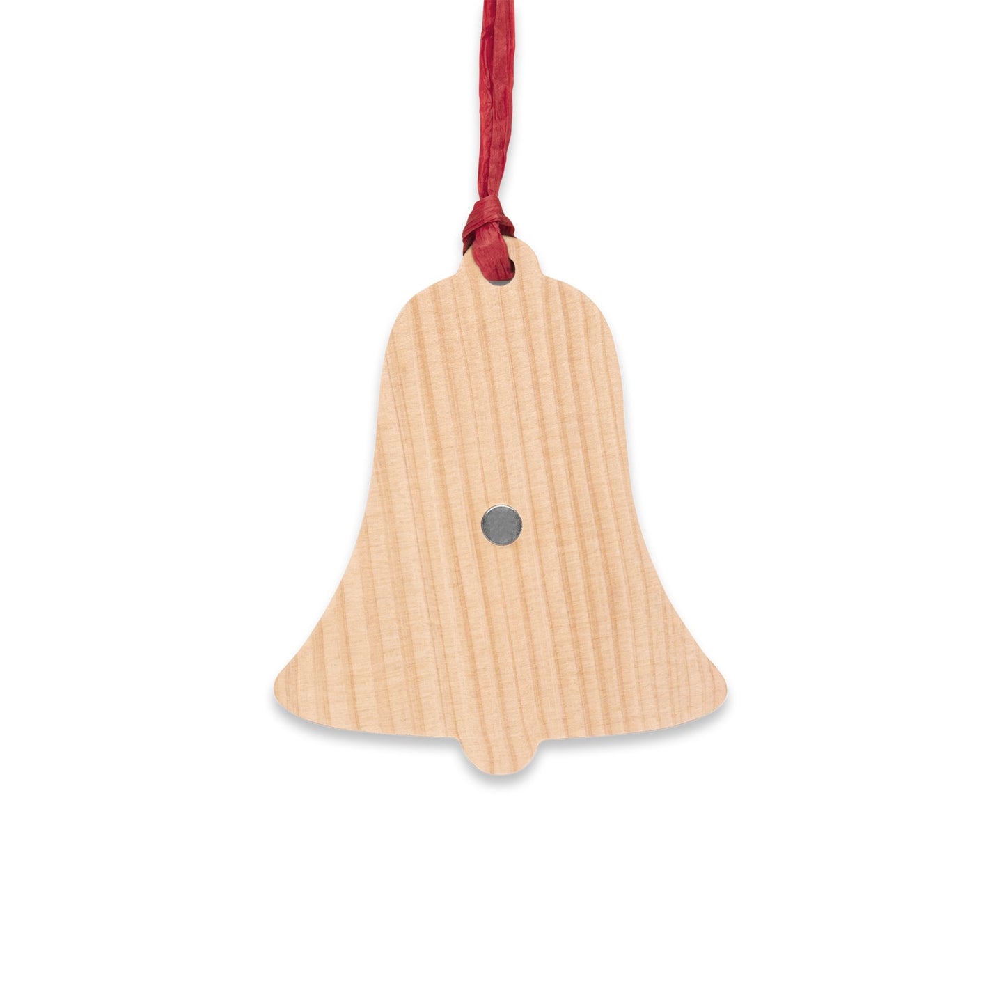 Viking Wolf & Woman Wooden Bell Ornament — Rustic Nordic Holiday Decoration