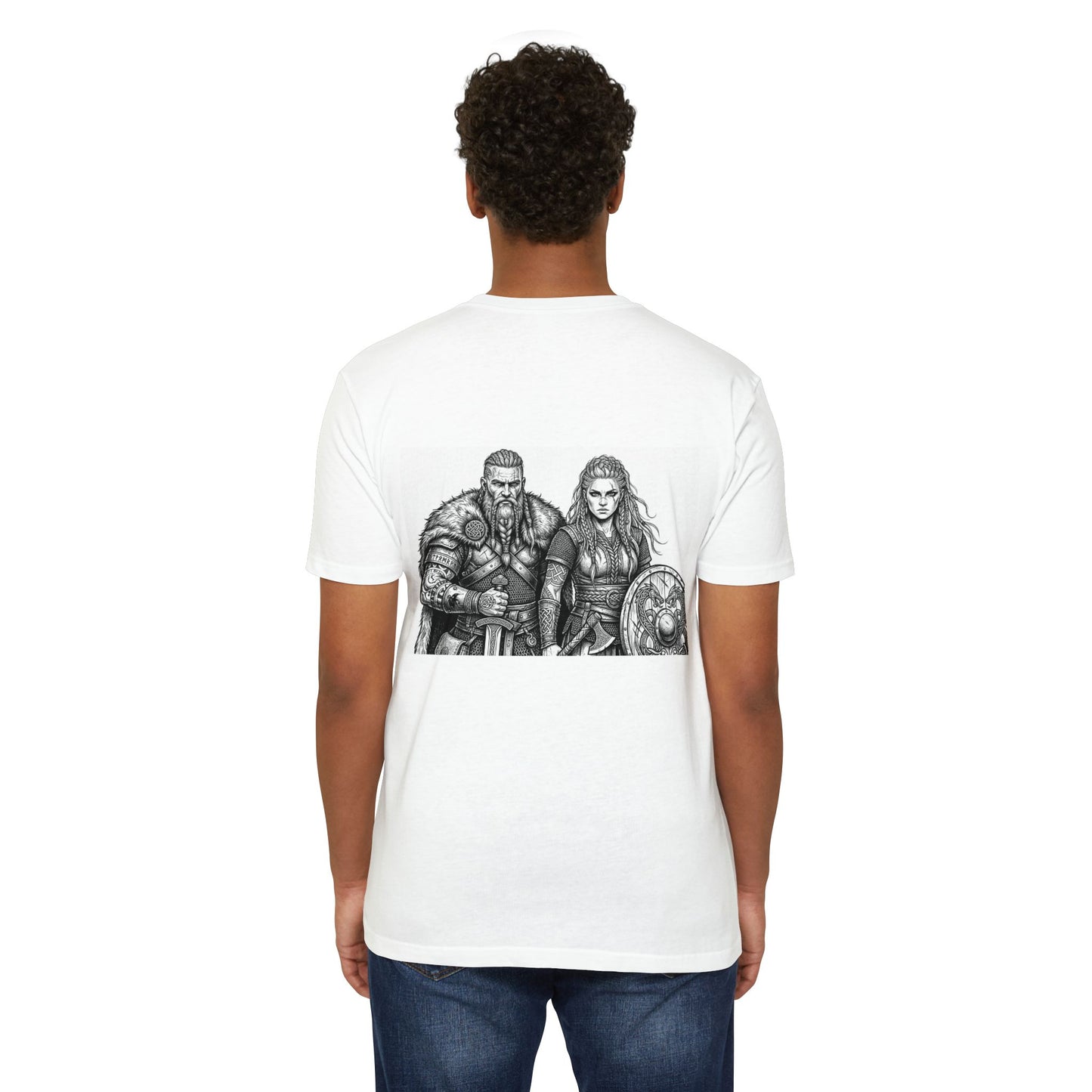 Viking Warriors T-Shirt — Norse Warrior Couple Illustration