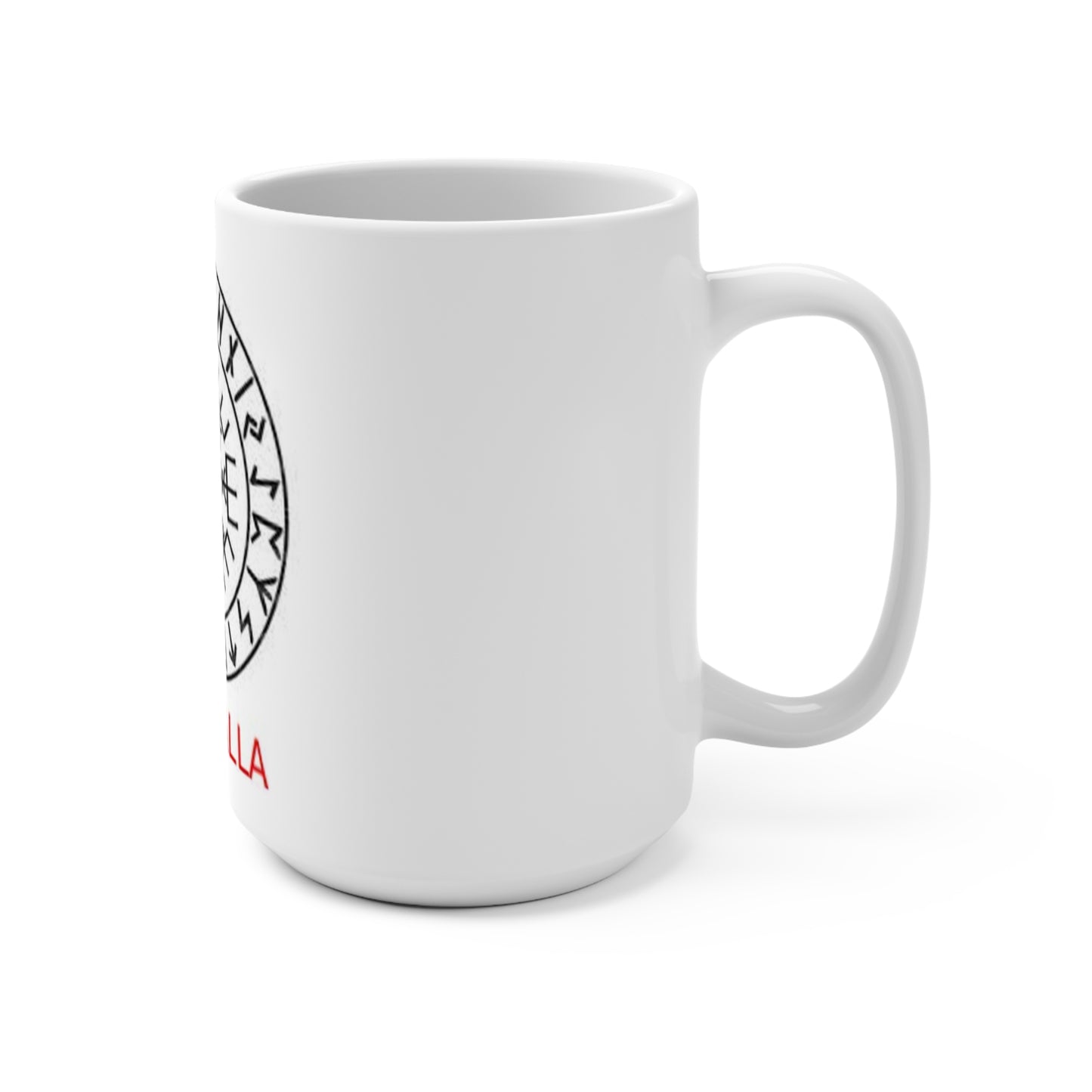 Valhalla Viking Rune 15oz Coffee Mug — Vegvisir Compass Design