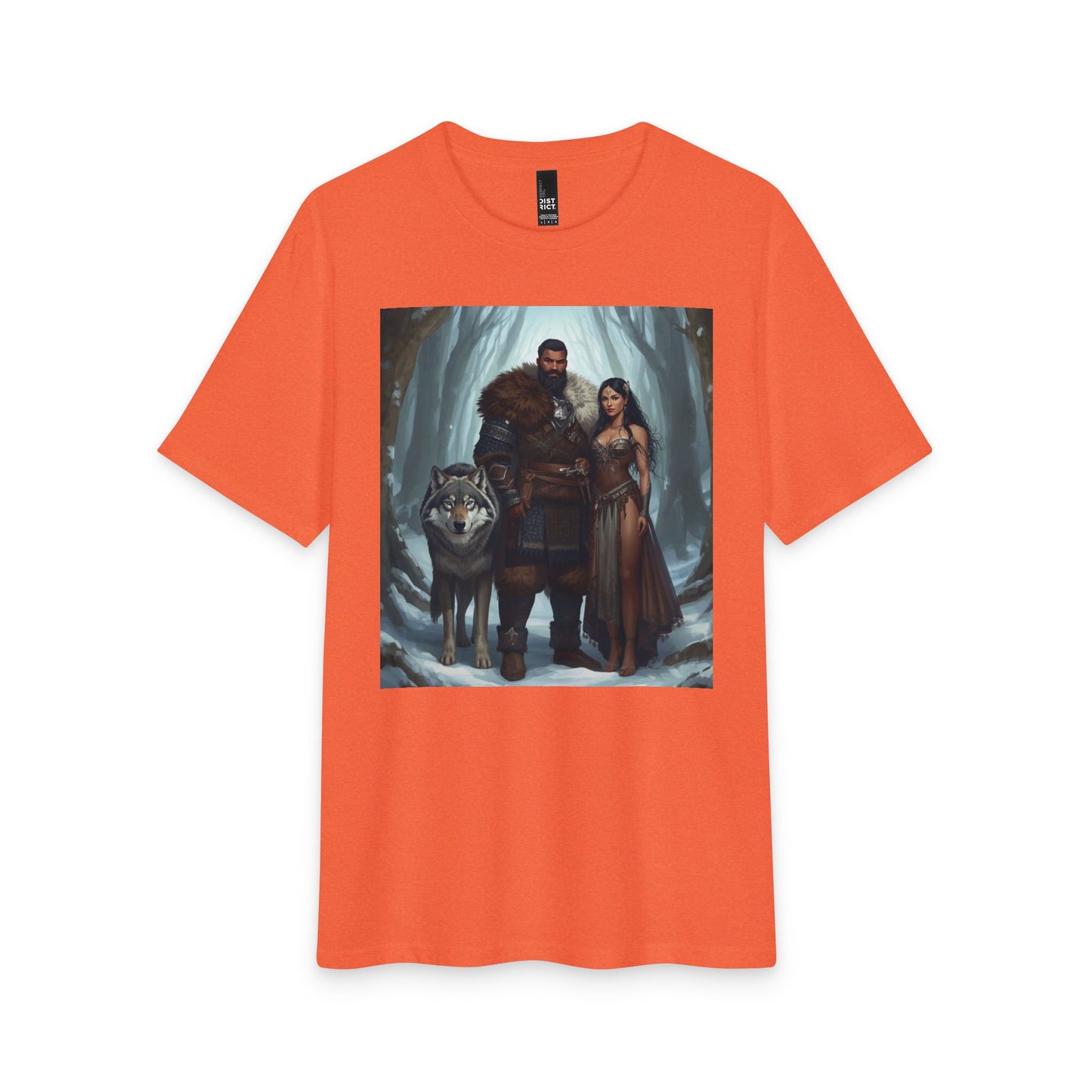 Viking Couple & Wolf Fantasy T-Shirt