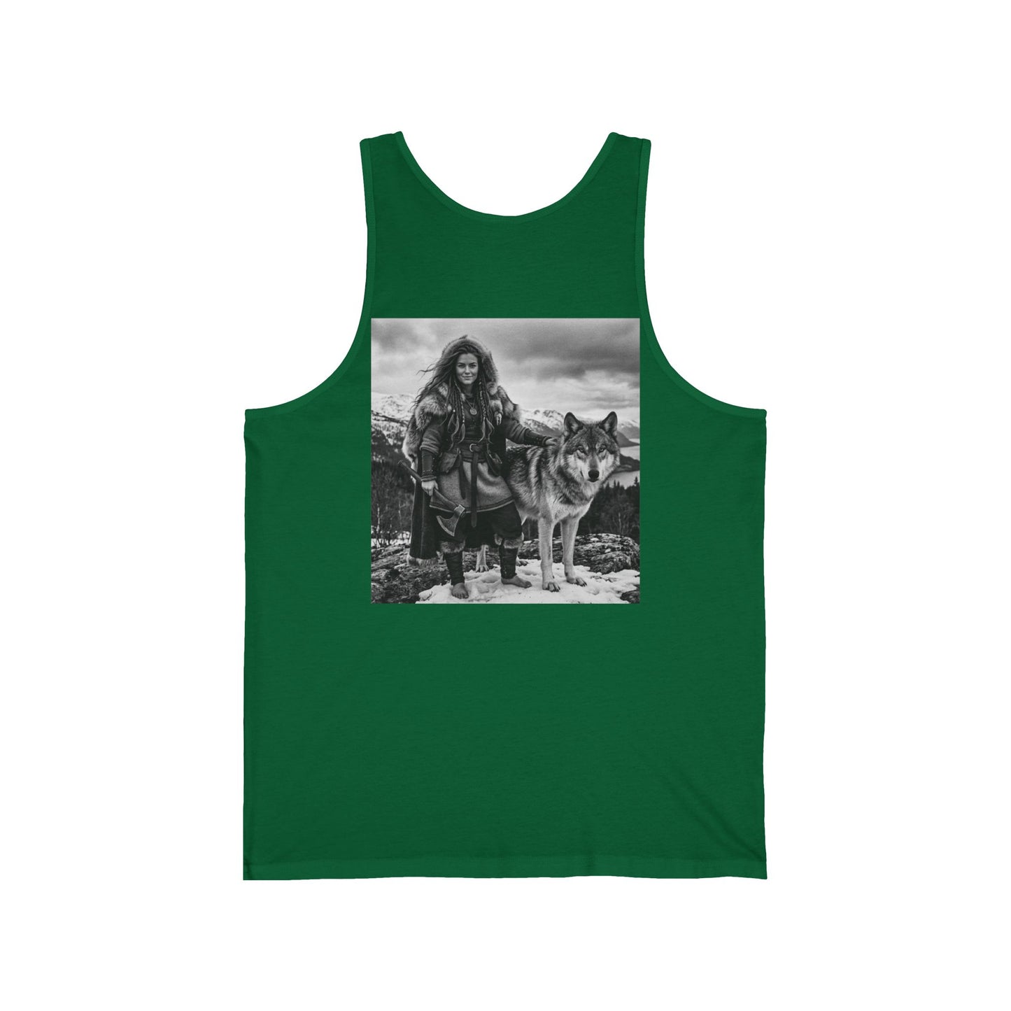 Viking Warrior & Wolf Tank Top — Nordic Mythology Graphic Tank
