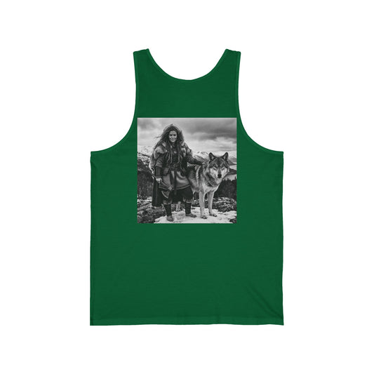 Viking Warrior & Wolf Tank Top — Nordic Mythology Graphic Tank
