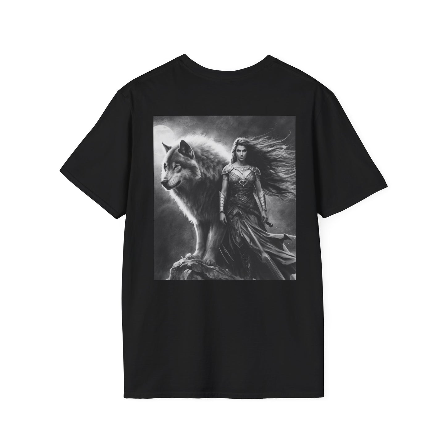 Wolf Guardian T-Shirt — Mystic Woman and Wolf Graphic Tee