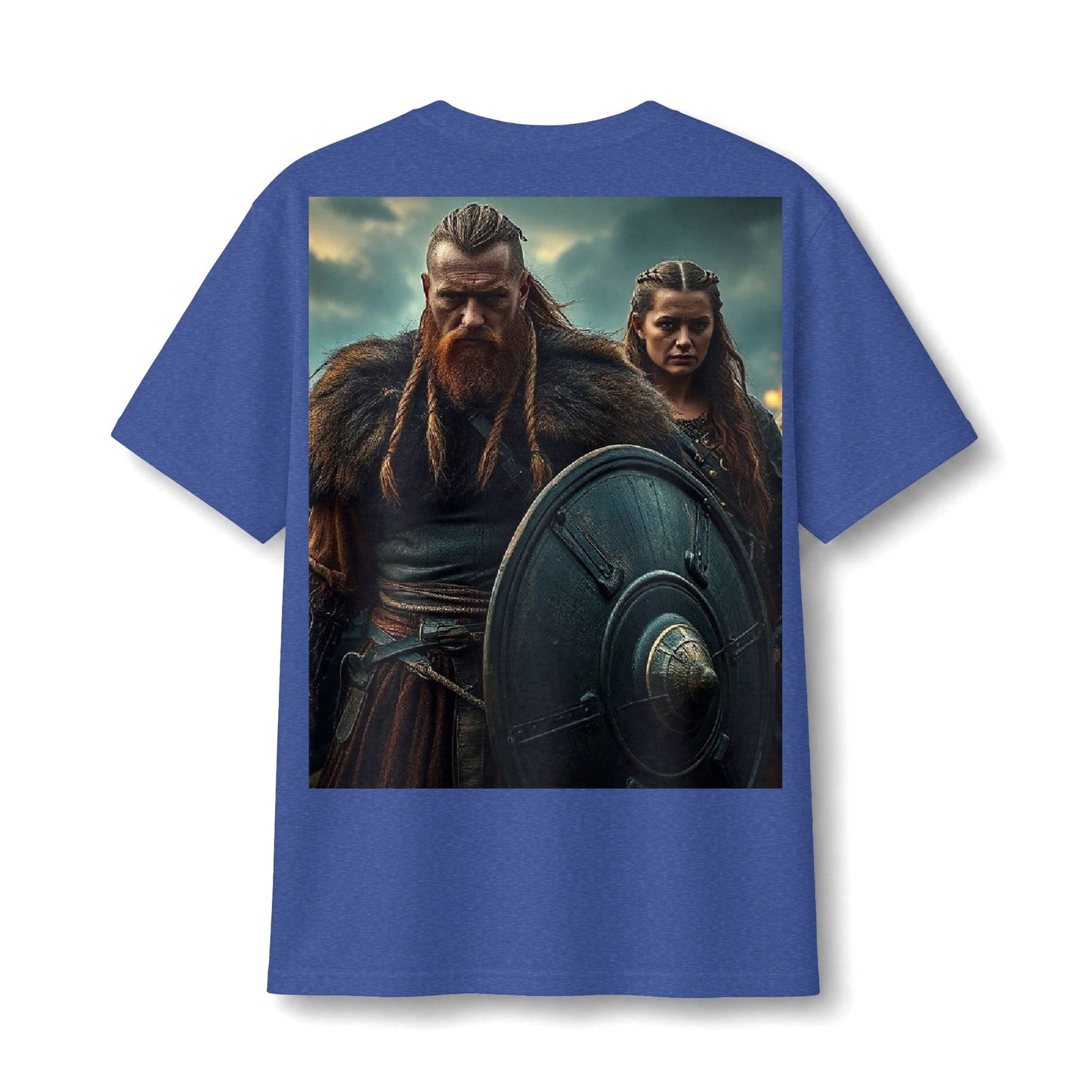Viking Warrior Graphic Tee — Fierce Norse Shieldmen T‑Shirt