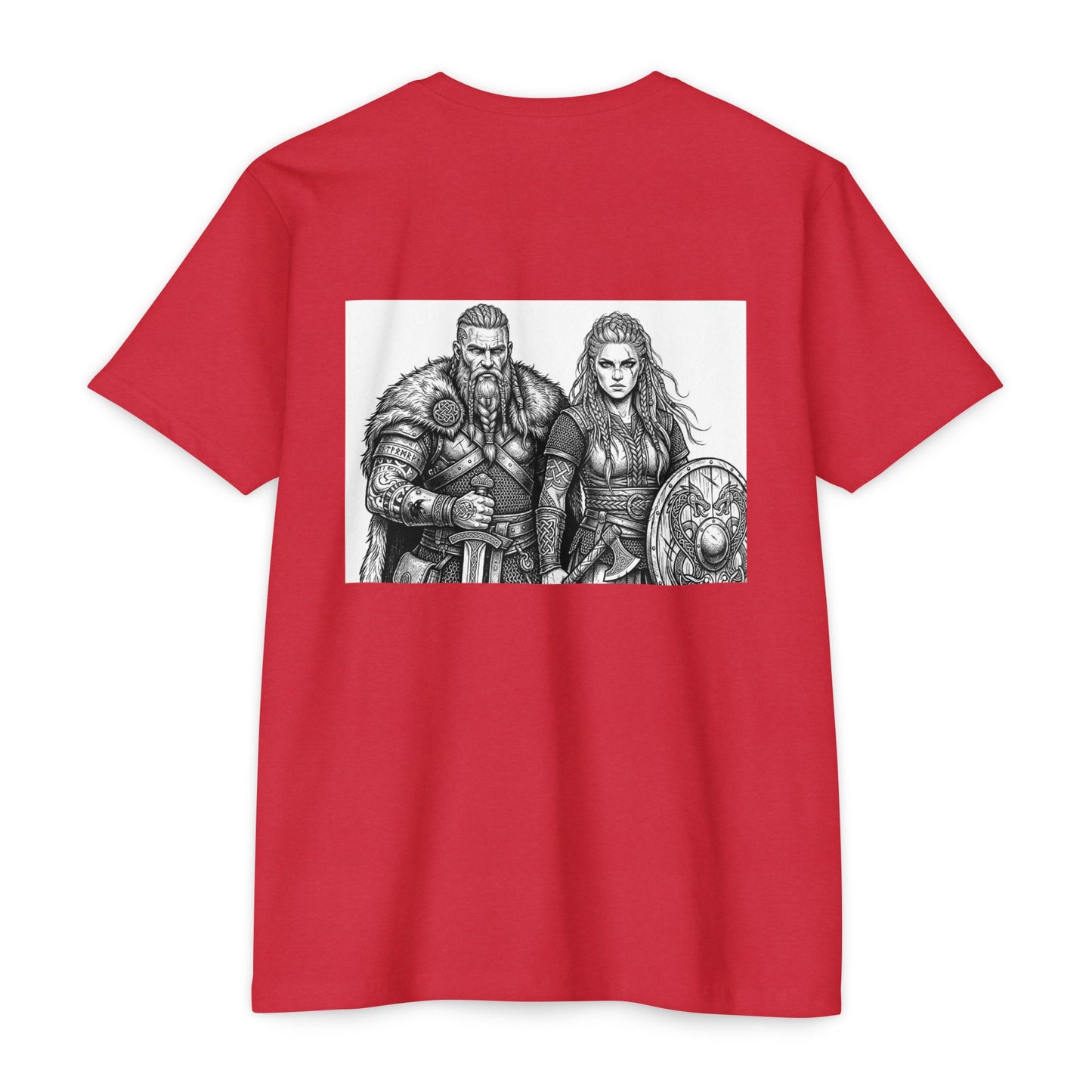 Viking Warriors T-Shirt — Norse Warrior Couple Illustration