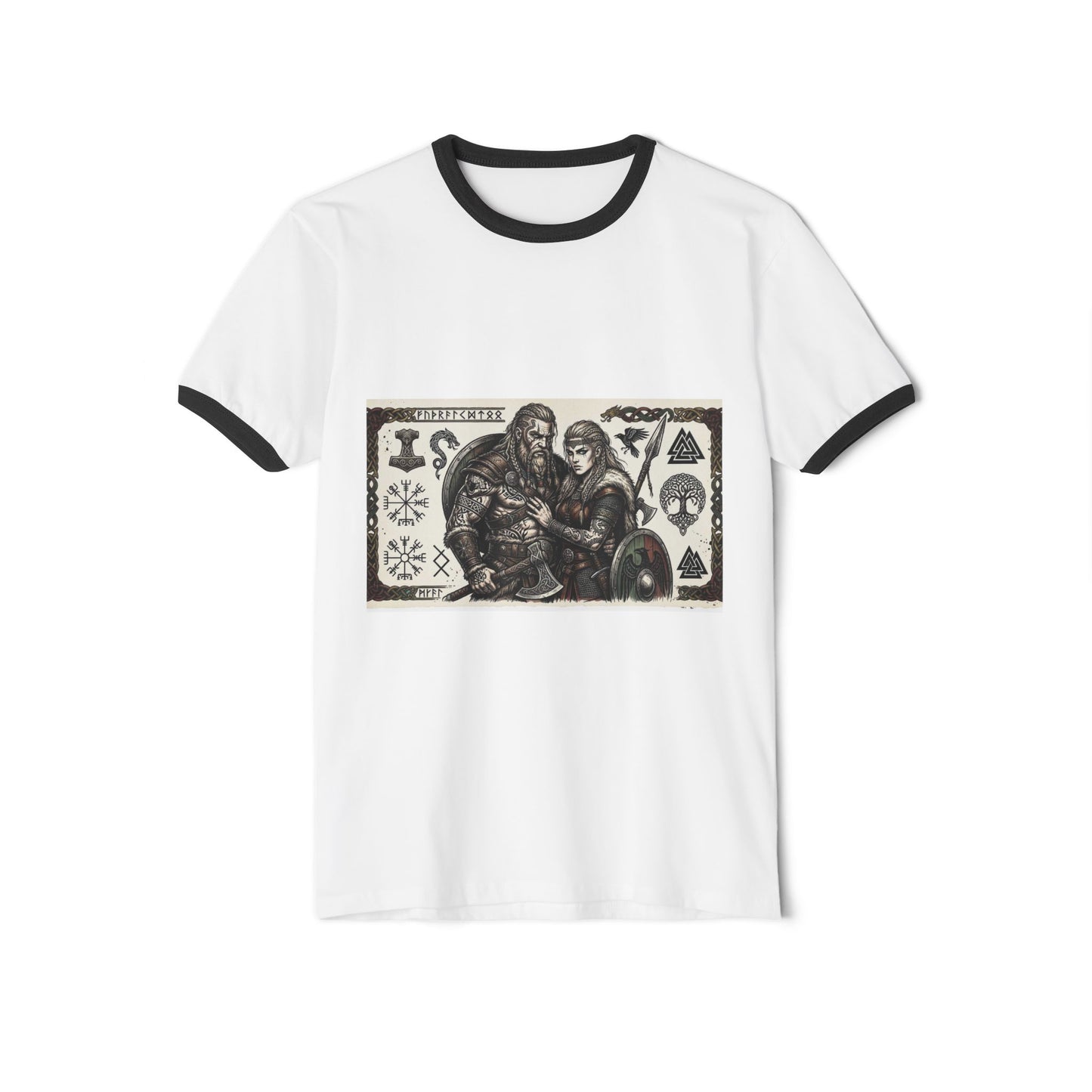 Viking Family Ringer T-Shirt — Norse Shieldmaiden & Warrior Design