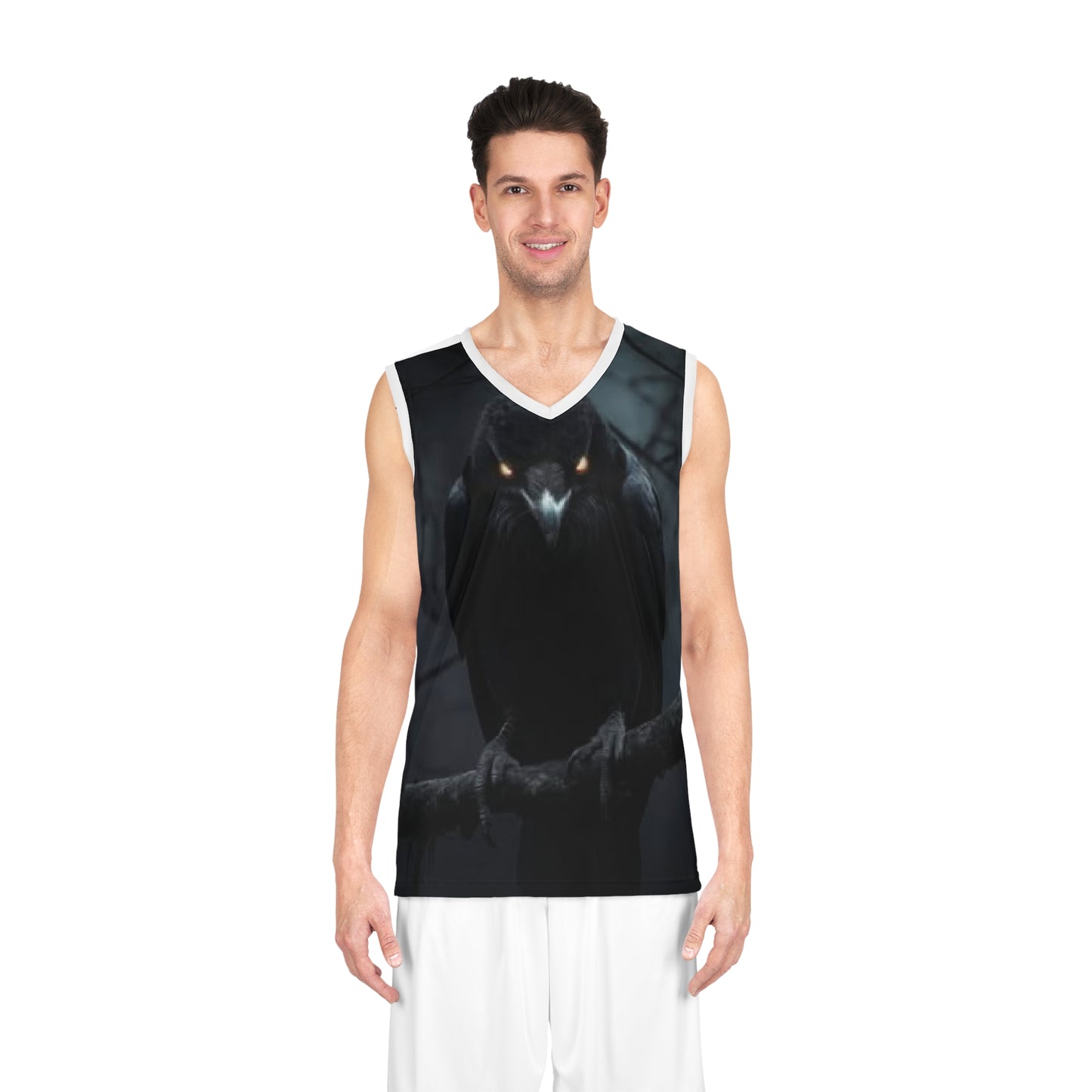 Dark Raven Basketball Jersey – Gothic Crow All-Over Print