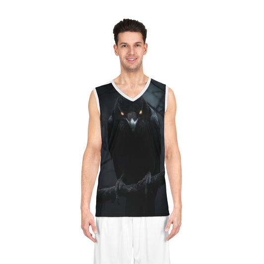 Dark Raven Basketball Jersey – Gothic Crow All-Over Print