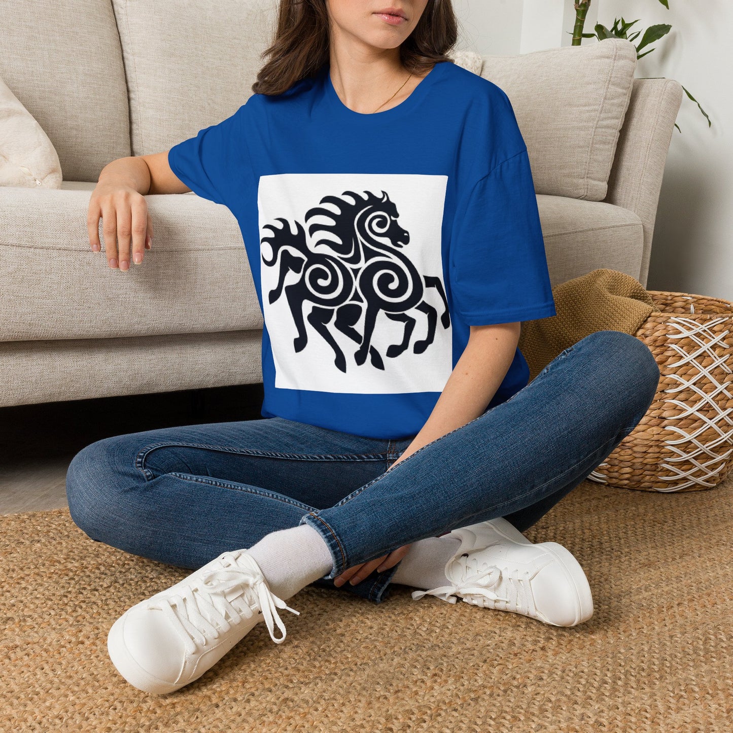 Tribal Horse Graphic T-Shirt — Celtic-Inspired Running Stallion Design