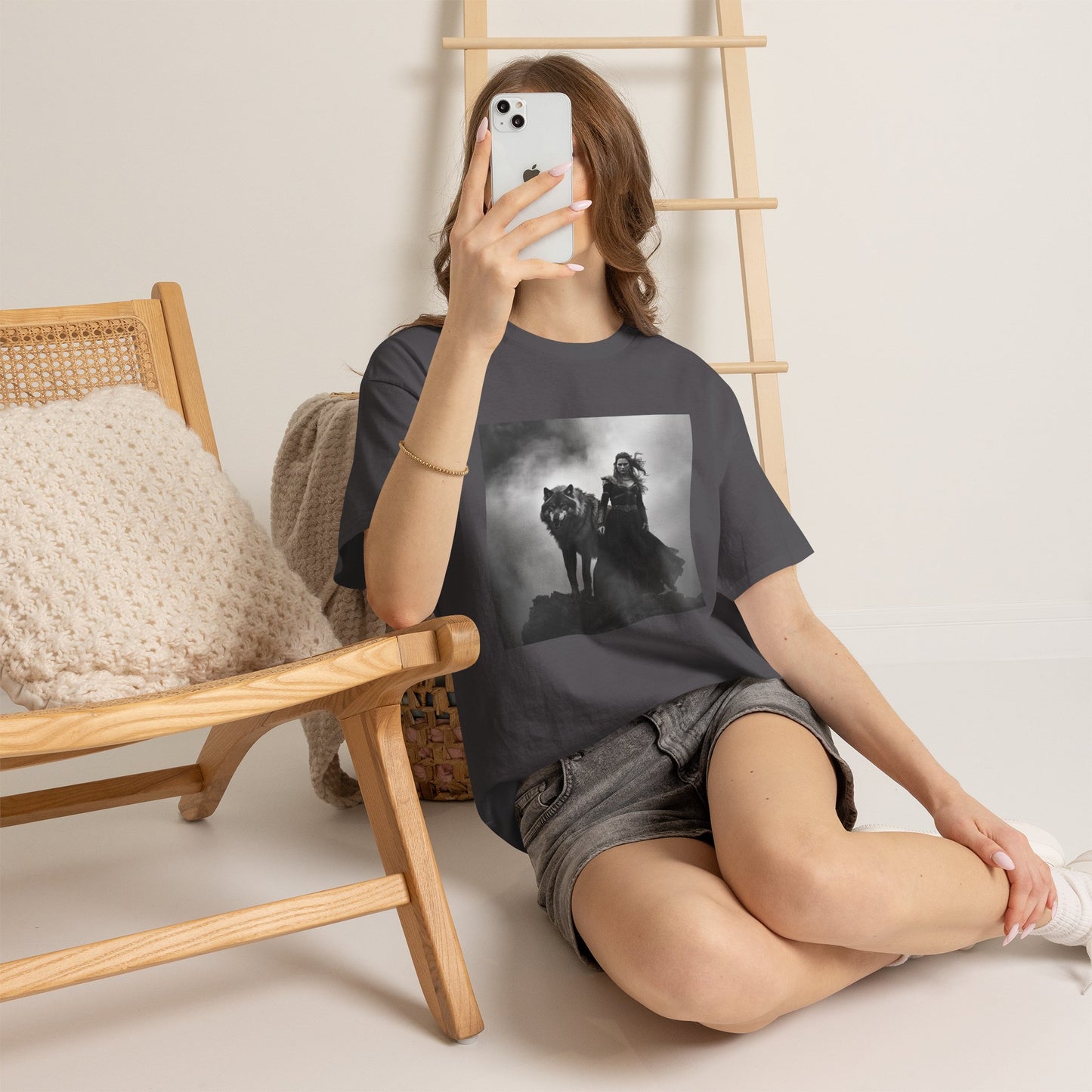 Witch & Wolf T‑Shirt — Gothic Fantasy Graphic Tee
