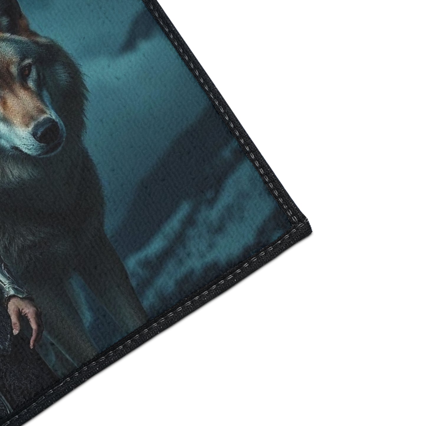 Viking Shieldmaiden & Wolf Heavy-Duty Floor Mat – Norse Warrior Entry Rug