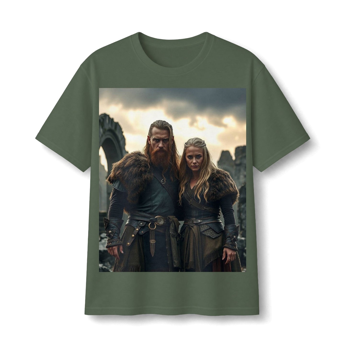 Viking Warrior Couple Graphic Tee