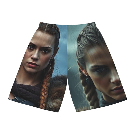 Viking Warrior All-Over Print Basketball Shorts