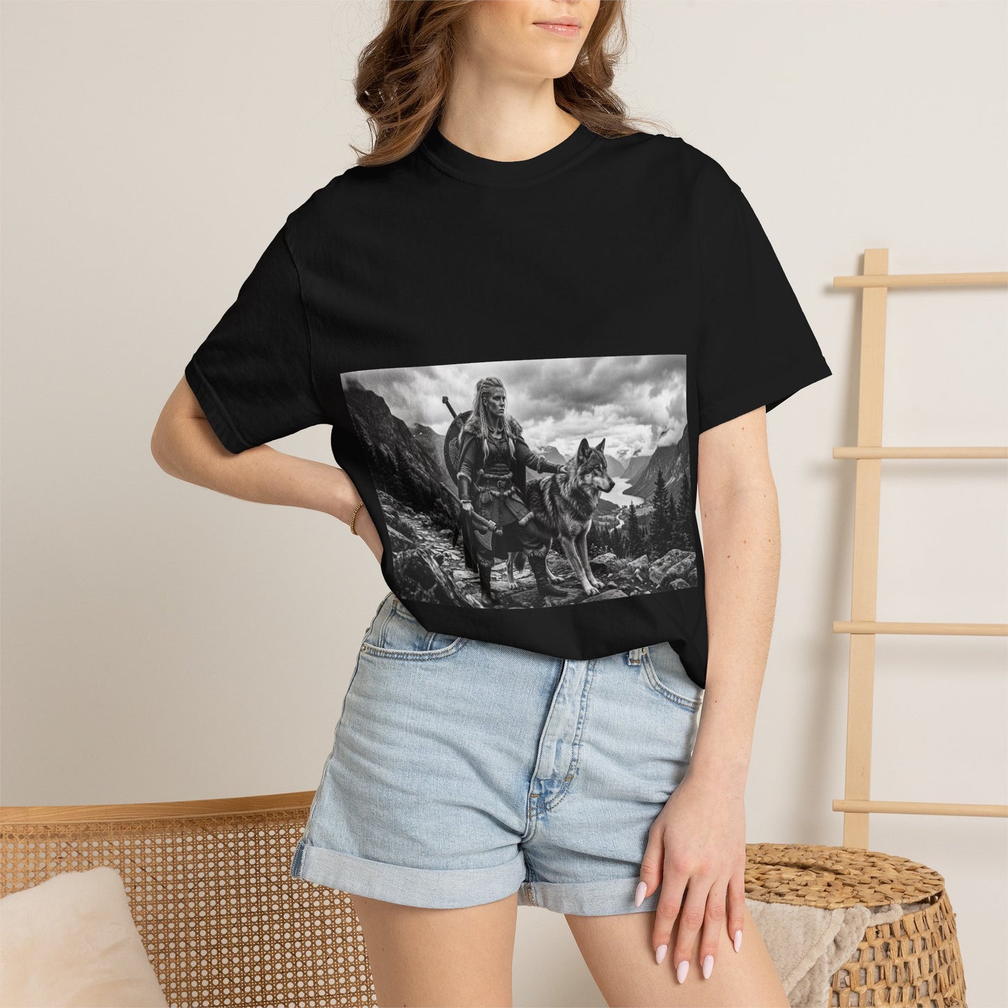 Viking Warrior with Wolf T-Shirt