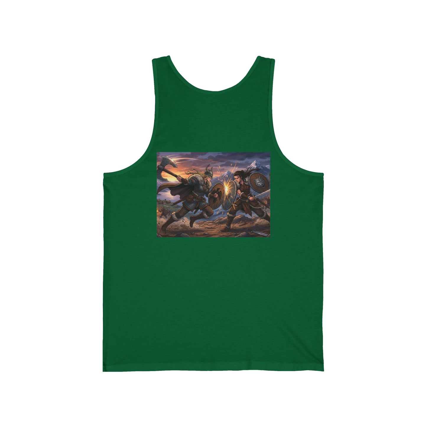 Viking Warriors Battle Scene Tank Top — Norse Mythology Fantasy Art Shirt
