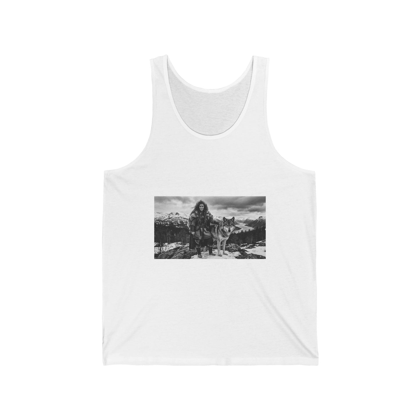 Viking Warrior & Wolf Tank Top — Nordic Mythology Graphic Tank