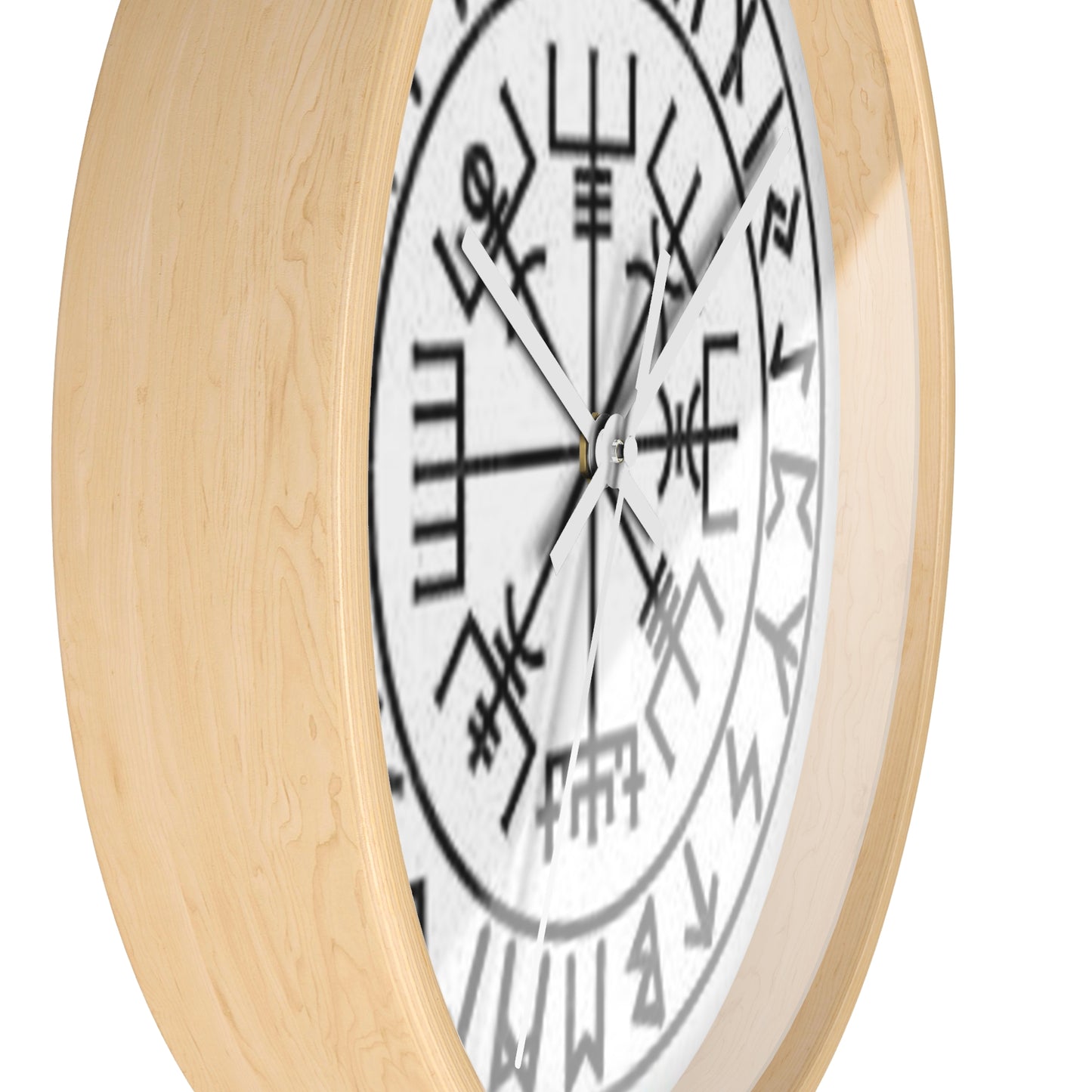 Viking Rune Vegvisir Wall Clock — Nordic Compass Symbol Decor