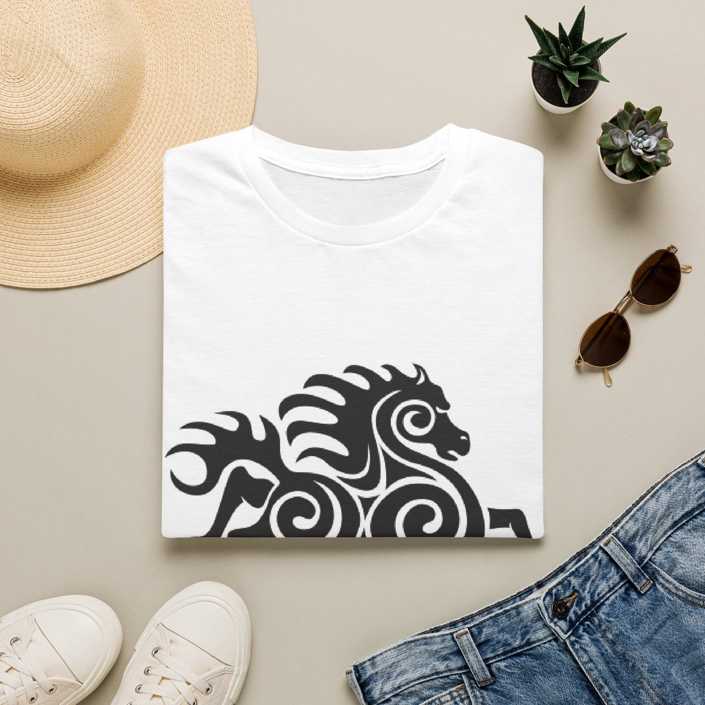 Tribal Horse Graphic T-Shirt — Celtic-Inspired Running Stallion Design