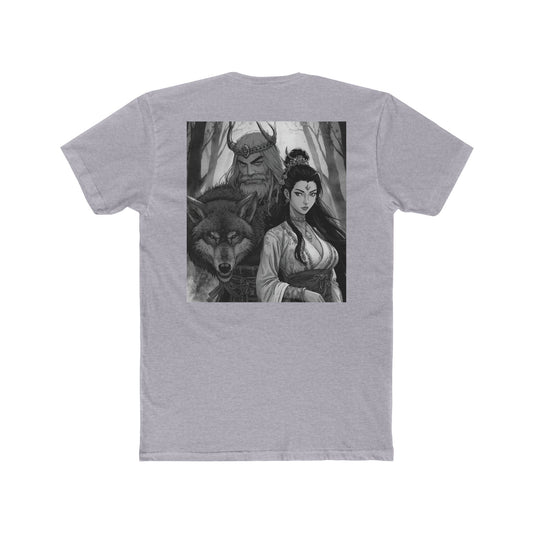 Mythic Forest Tee — Valkyrie, Wolf & Horned Guardian Graphic T-Shirt