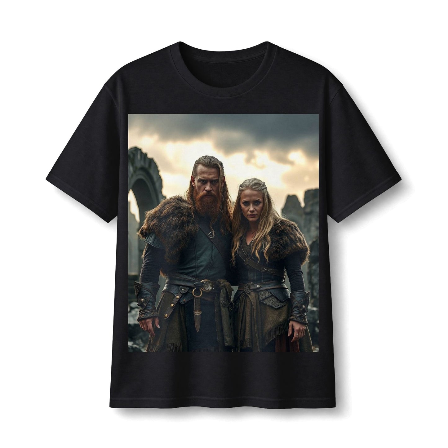 Viking Warrior Couple Graphic Tee