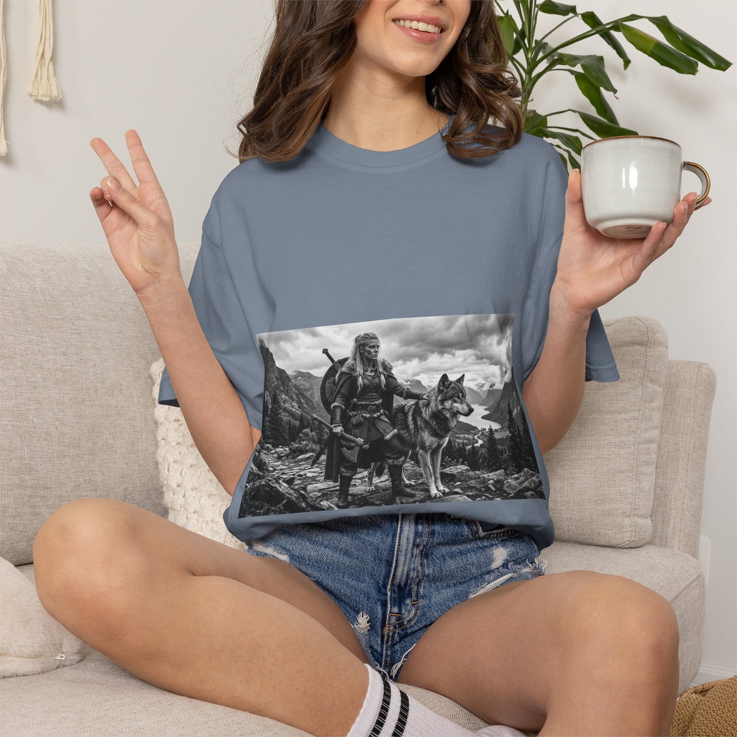 Viking Warrior with Wolf T-Shirt