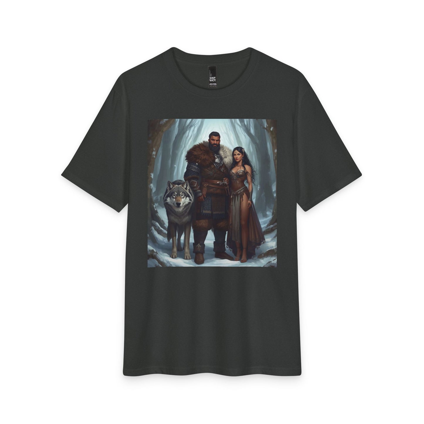 Viking Couple & Wolf Fantasy T-Shirt