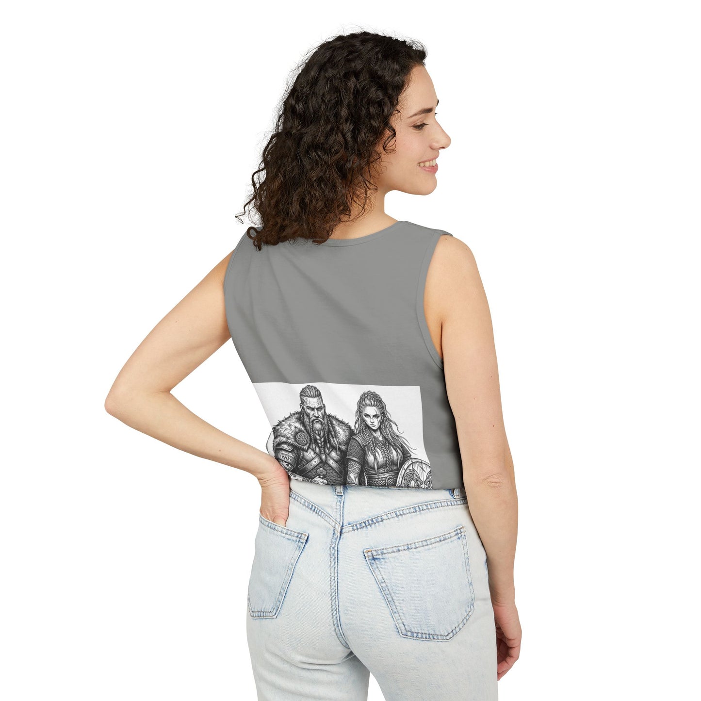 Viking Warriors Tank Top — Norse Couple Illustration Tee