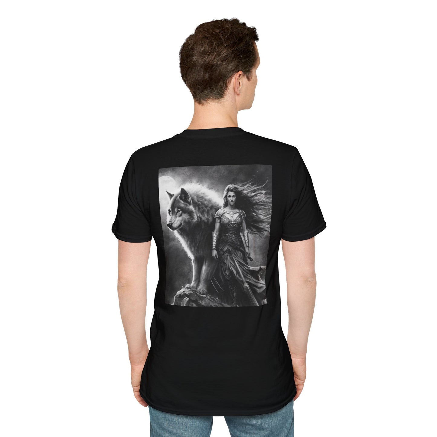 Wolf Guardian T-Shirt — Mystic Woman and Wolf Graphic Tee