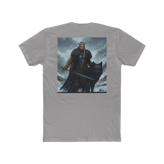 Viking Warrior & Wolf Graphic Tee — Norse Fantasy Sword T‑Shirt
