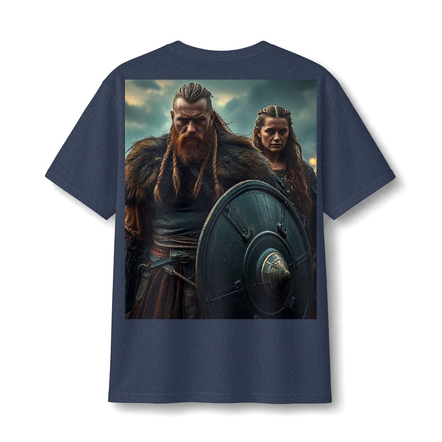 Viking Warrior Graphic Tee — Fierce Norse Shieldmen T‑Shirt