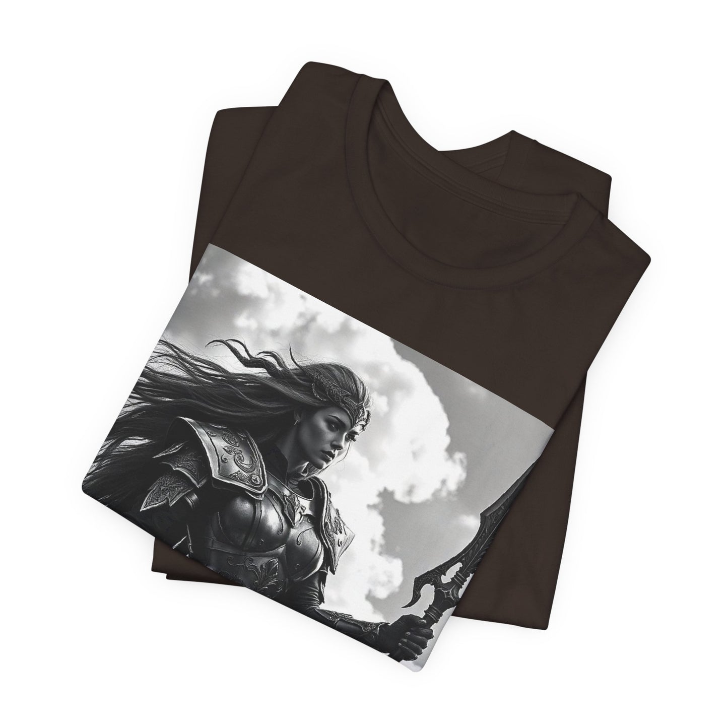 Valkyrie Warrior T-Shirt – Mythic Female Armor Art Tee