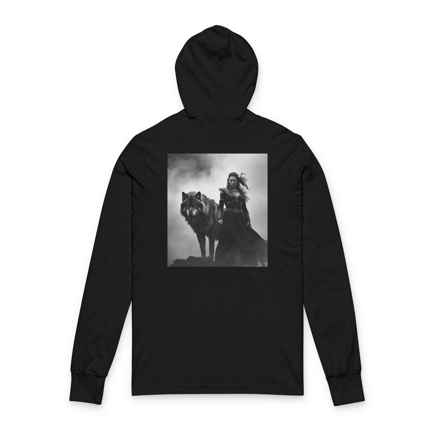 Viking Wolf Rider Hooded Long Sleeve Tee