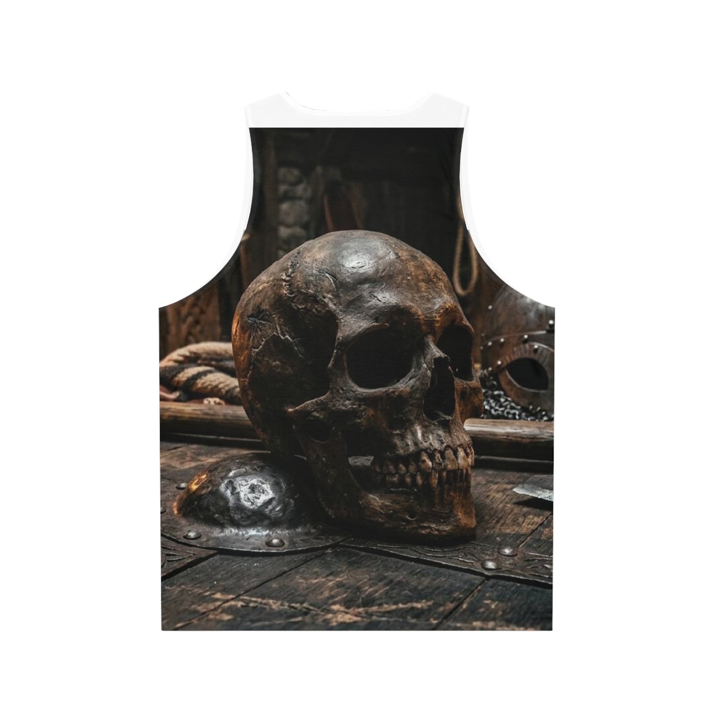 Skull & Helm All-Over-Print Tank Top — Gothic Pirate Skull Design