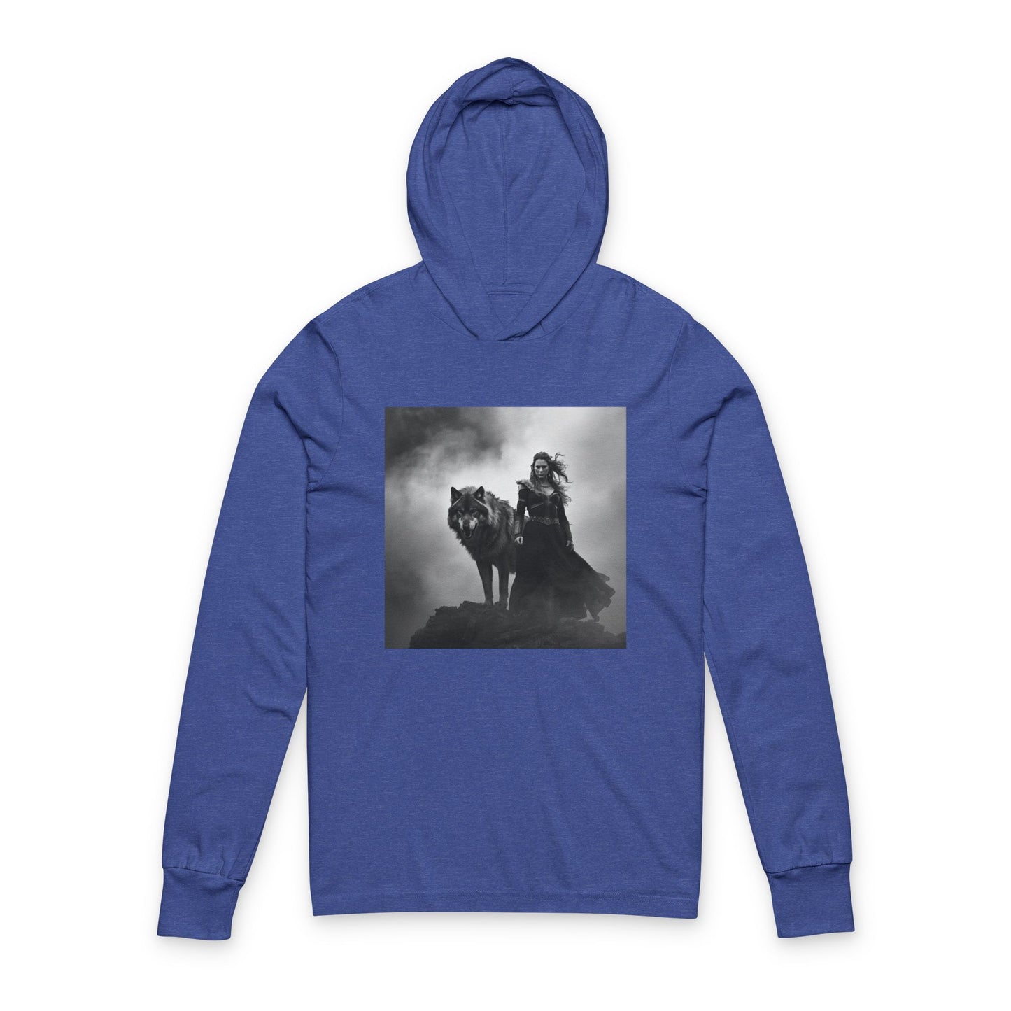 Viking Wolf Rider Hooded Long Sleeve Tee