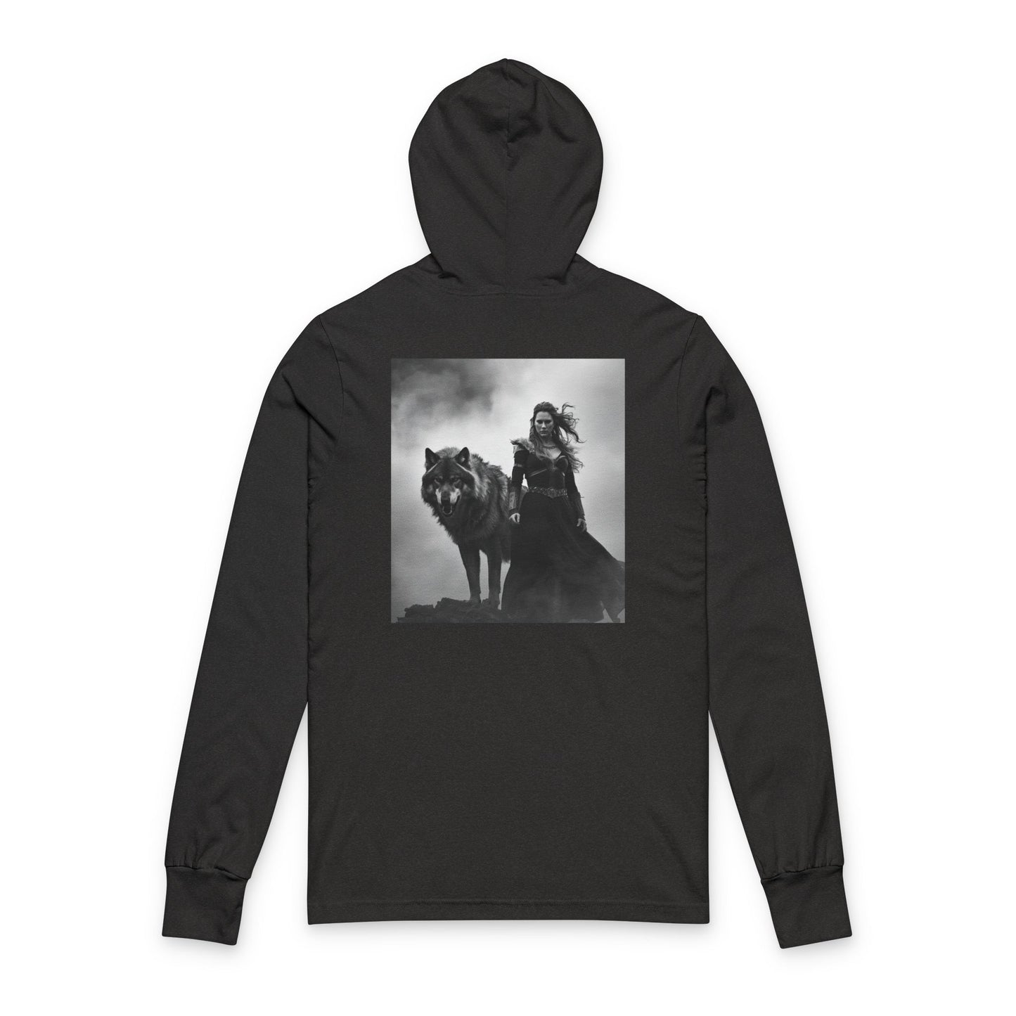 Viking Wolf Rider Hooded Long Sleeve Tee