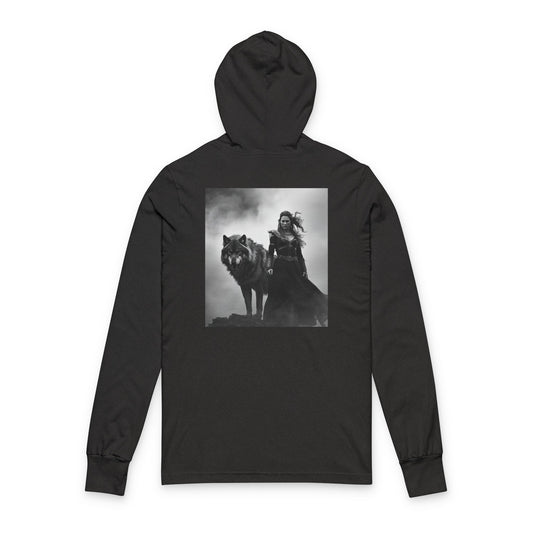 Viking Wolf Rider Hooded Long Sleeve Tee
