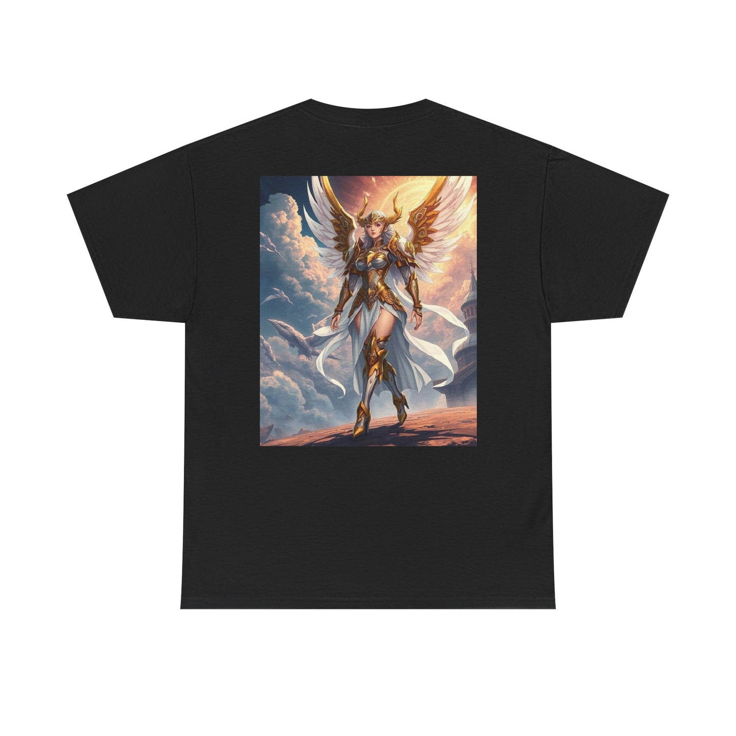 Angel Warrior Graphic Tee — Celestial Valkyrie Mythical Fantasy T-Shirt