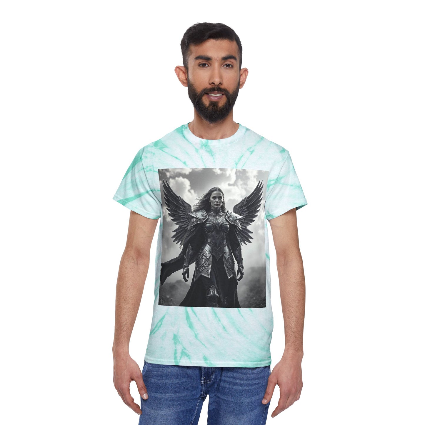 Angel Warrior Tie-Dye Tee — Yellow Cyclone Graphic T-Shirt