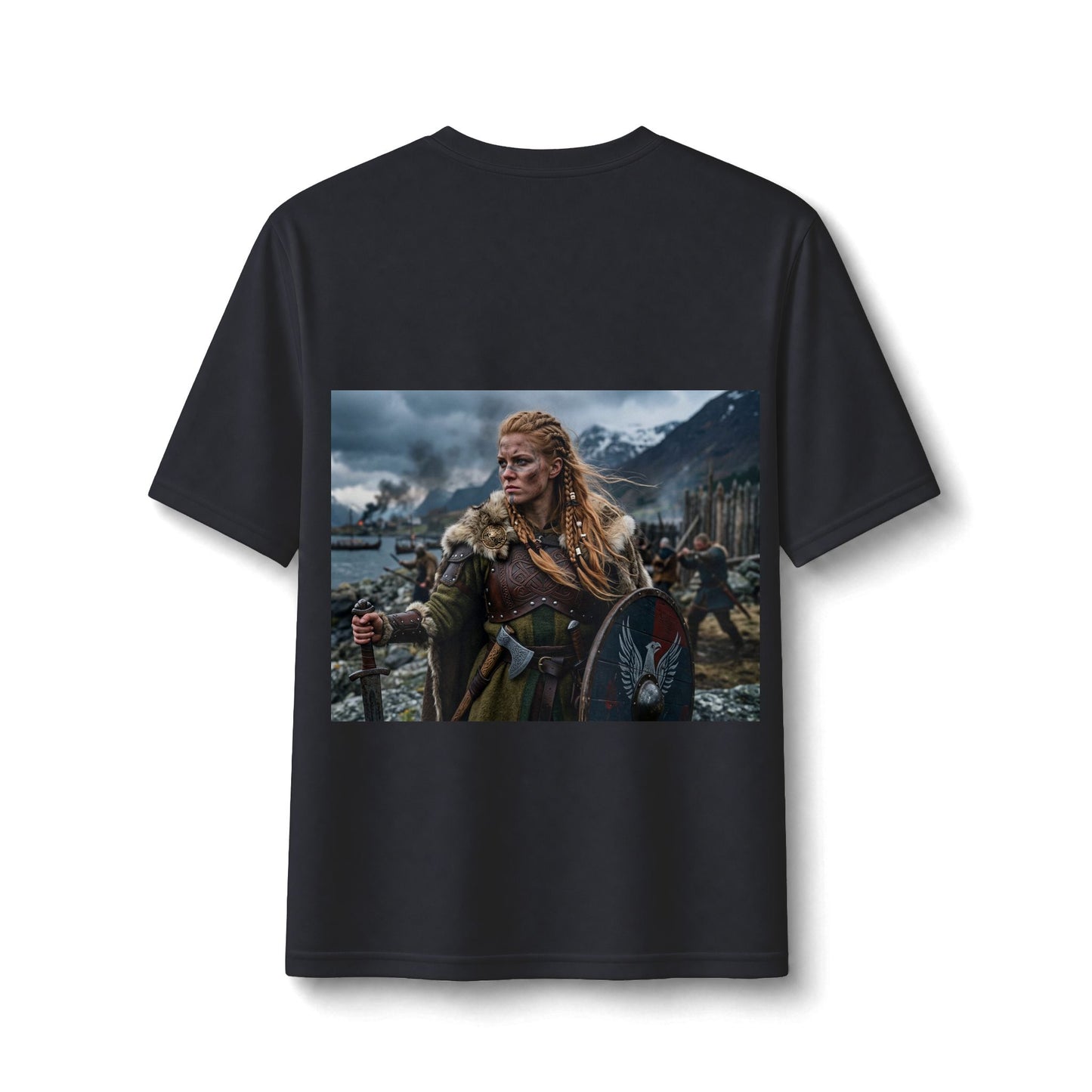 Viking Warrior Performance Tee — Nordic Longship Shield Graphic