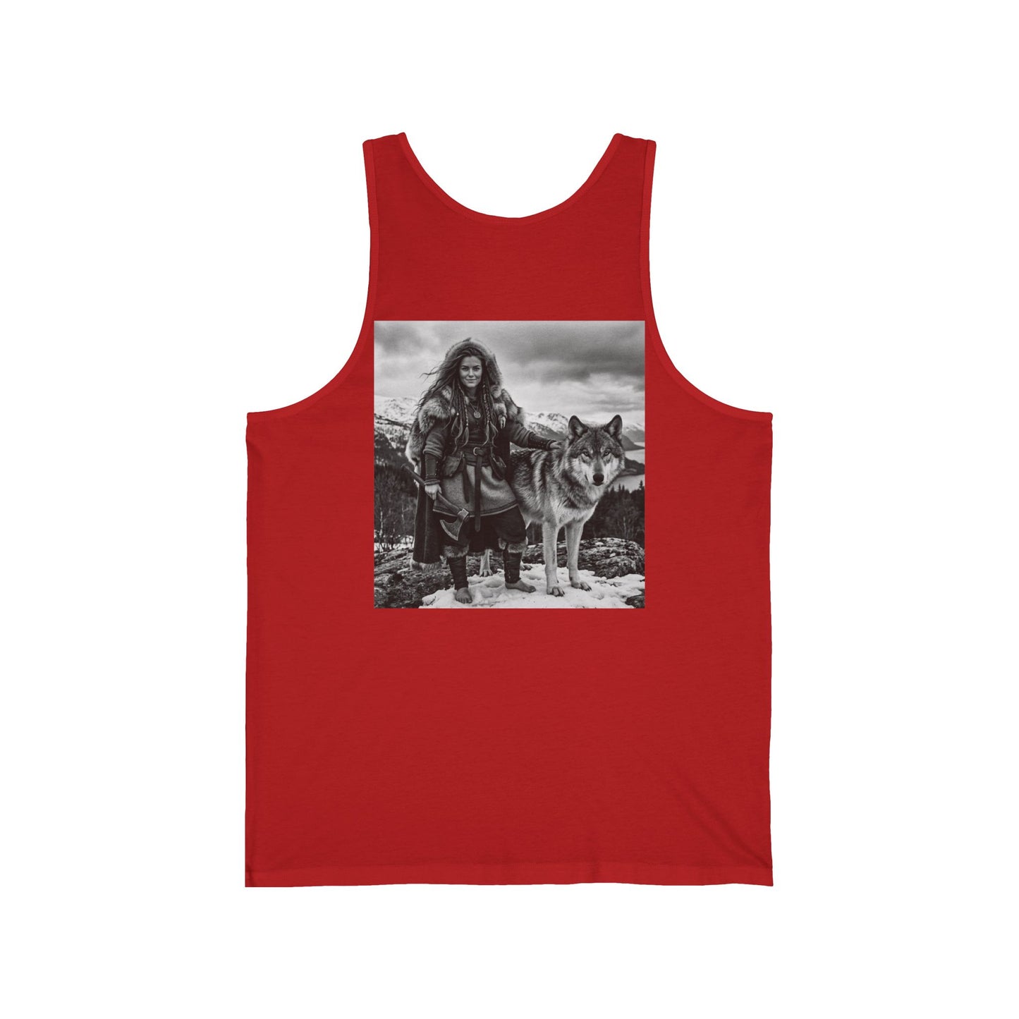 Viking Warrior & Wolf Tank Top — Nordic Mythology Graphic Tank
