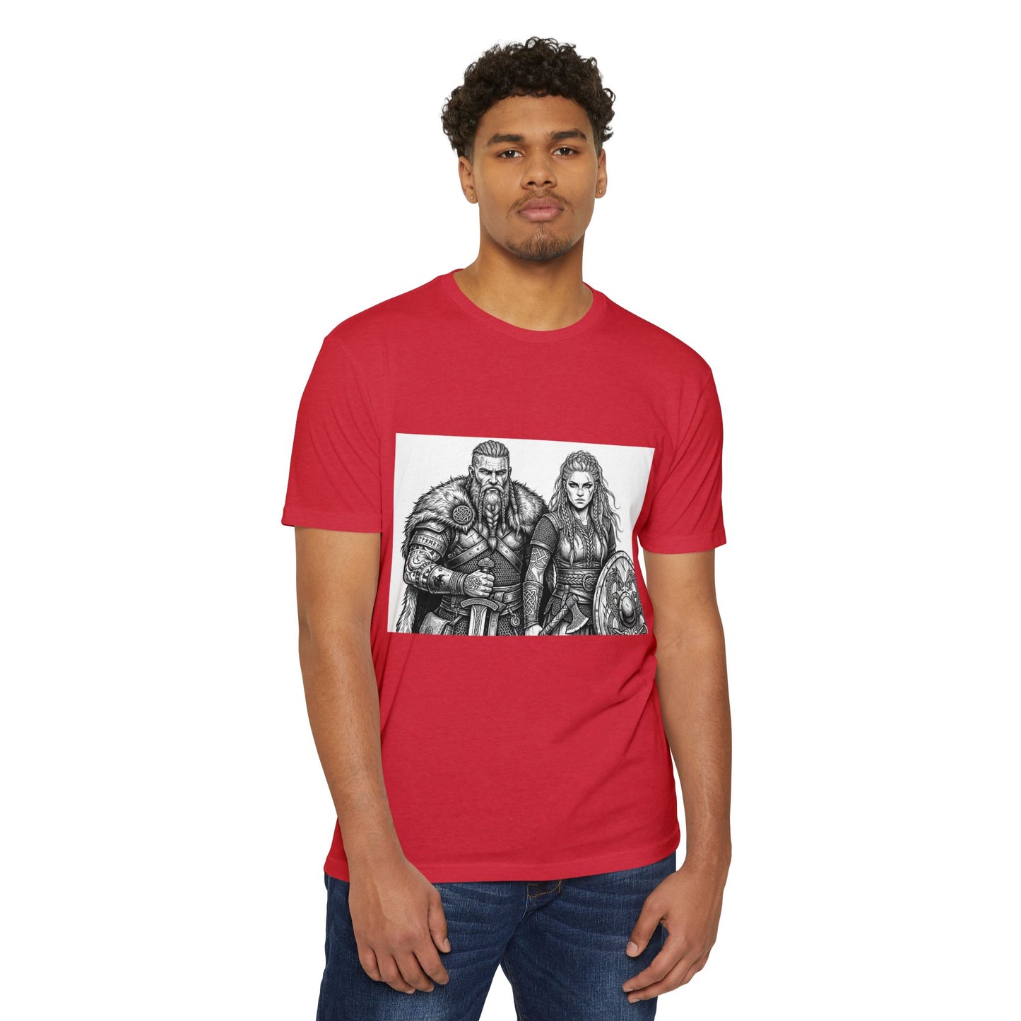 Viking Warriors T-Shirt — Norse Warrior Couple Illustration