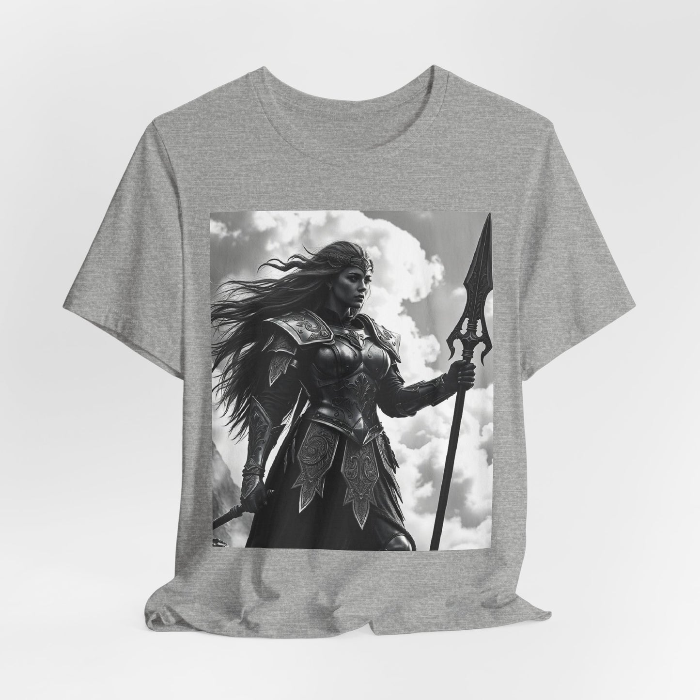 Valkyrie Warrior T-Shirt – Mythic Female Armor Art Tee