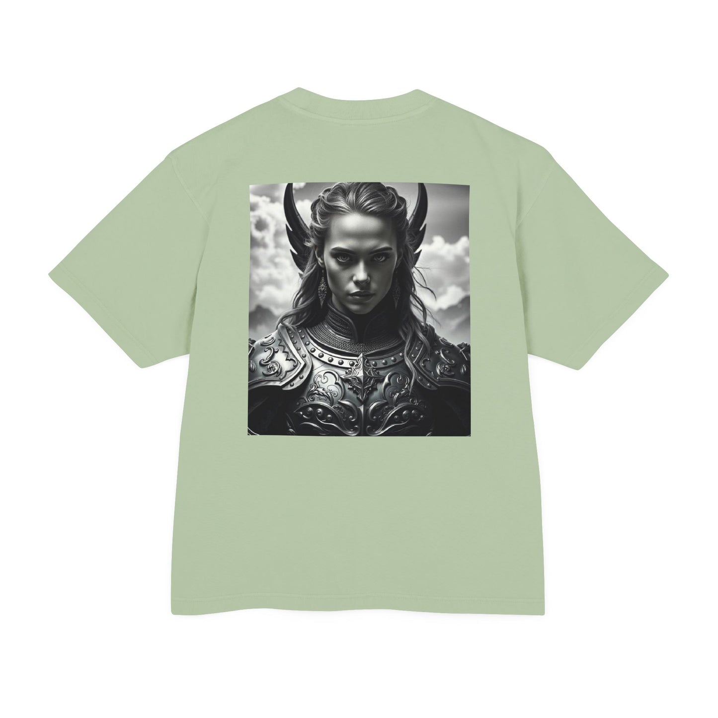 Valkyrie Warrior Tee — Mythic Black & White Armor Portrait T‑Shirt