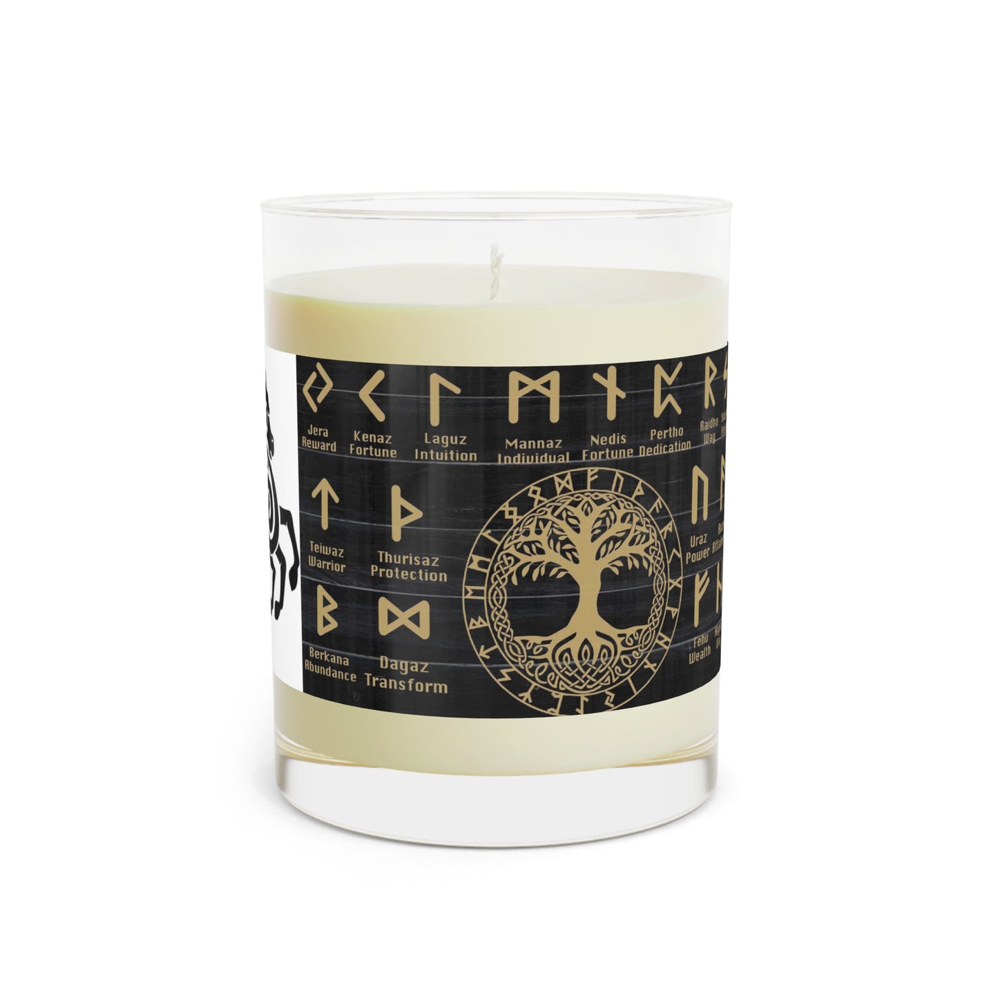 Viking Rune Scented Candle — 11oz Glass (Valhalla & Norse Symbols)