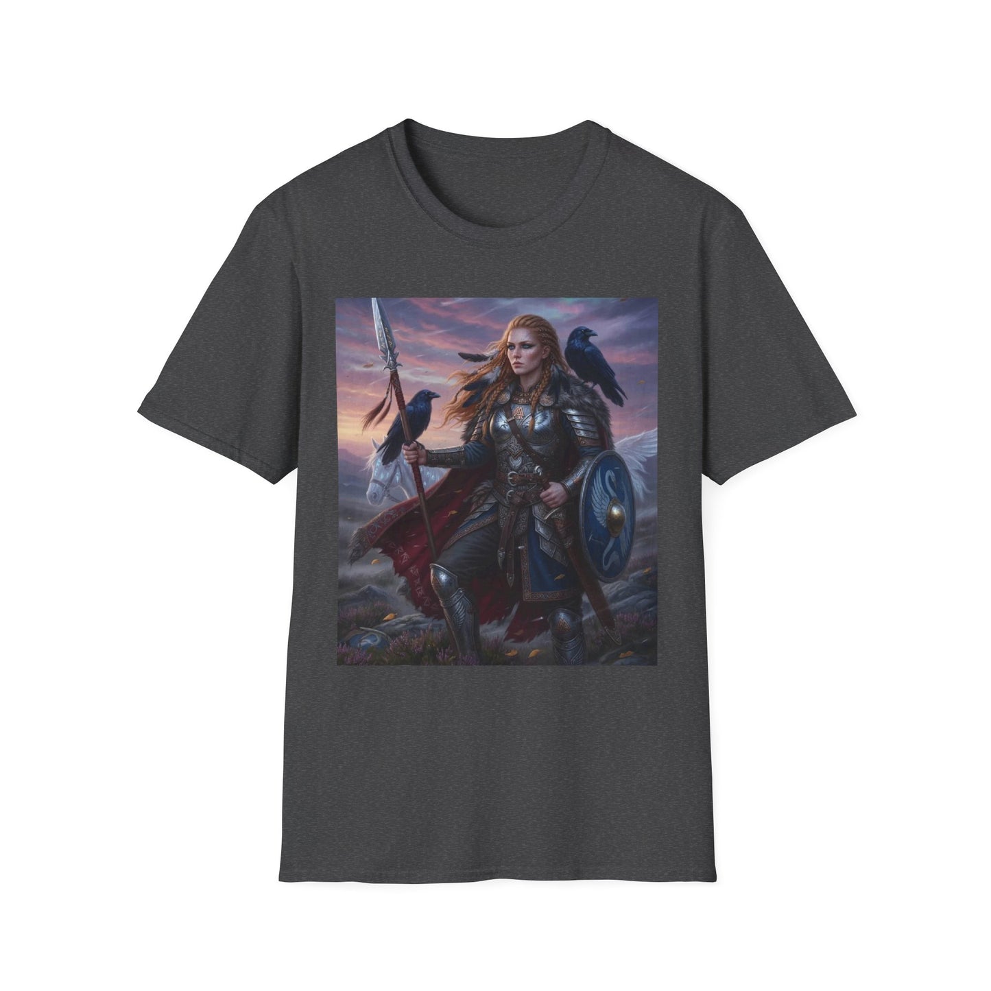 Valkyrie Warrior T-Shirt — Norse Shieldmaiden Art Tee
