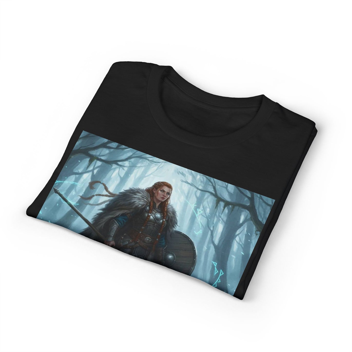 Viking Shieldmaiden T‑Shirt — Norse Warrior Forest Art Tee