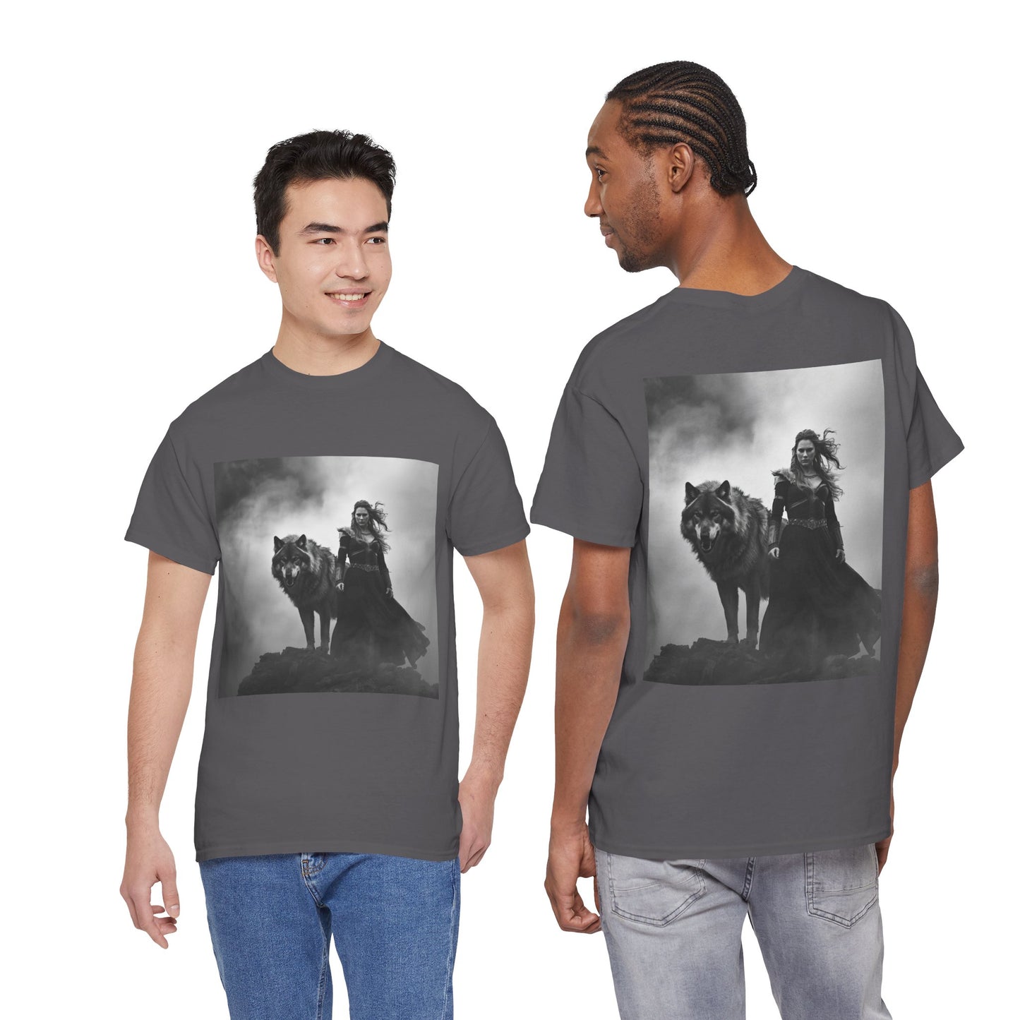 Witch & Wolf T‑Shirt — Gothic Fantasy Graphic Tee
