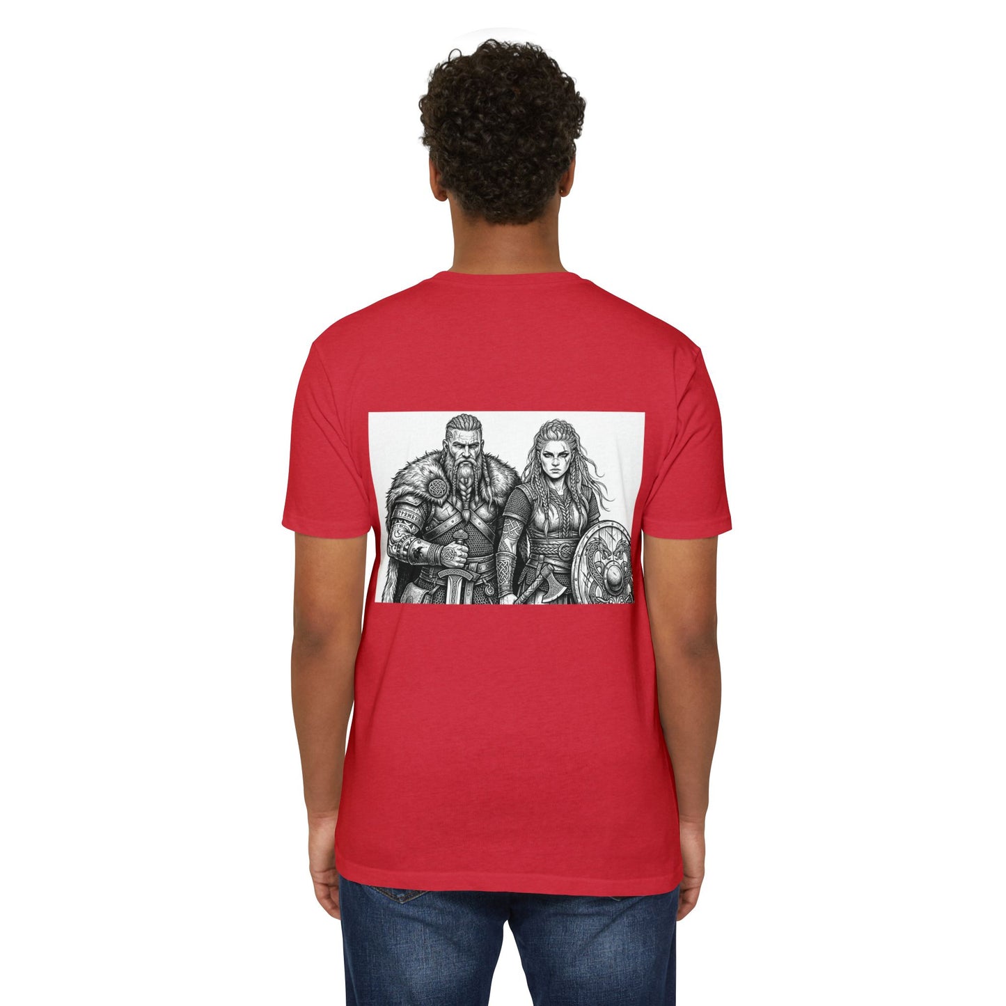 Viking Warriors T-Shirt — Norse Warrior Couple Illustration
